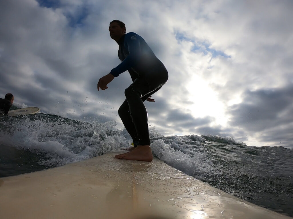 surfing with gopro surfboard mount