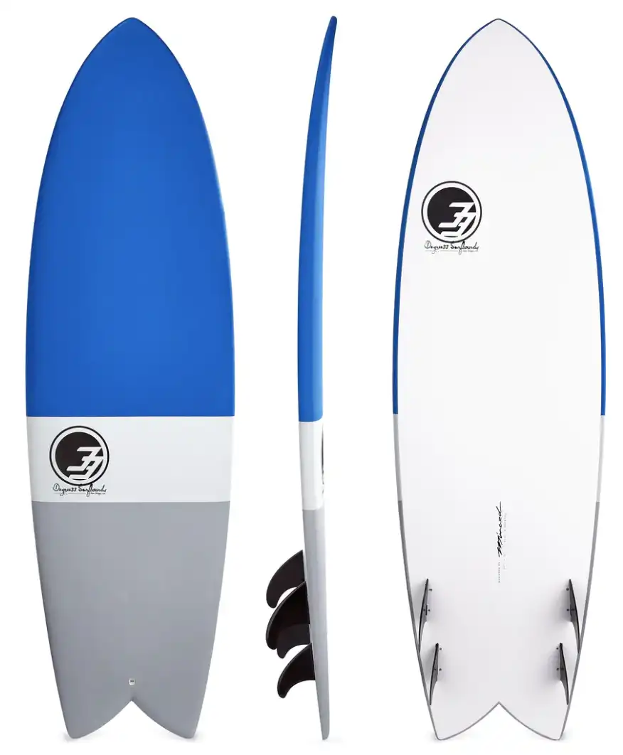 6′ Codfather Fish Surfboard Blue Dip (Hybrid Epoxy Softtop) – Degree 33 Surfboards